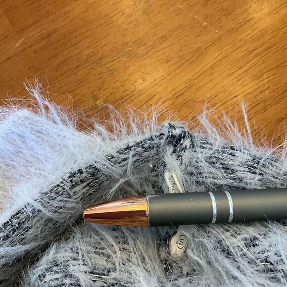 Springfield Knitwear Icy Blue Fuzzy Soft Sparkly Sweater Med - Picture 9 of 16